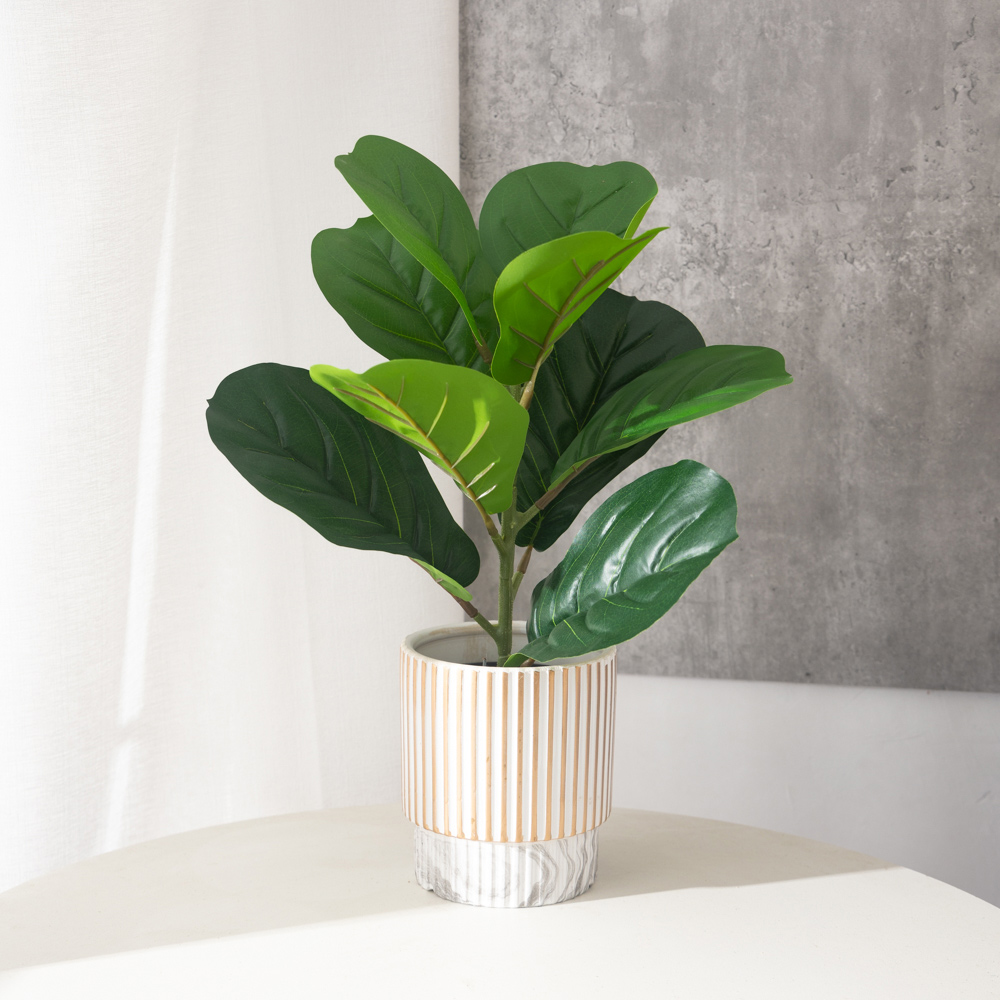 38cm 9 Forks Artificial Ficus  – Ficus Lyrata Tree recenzja i cena