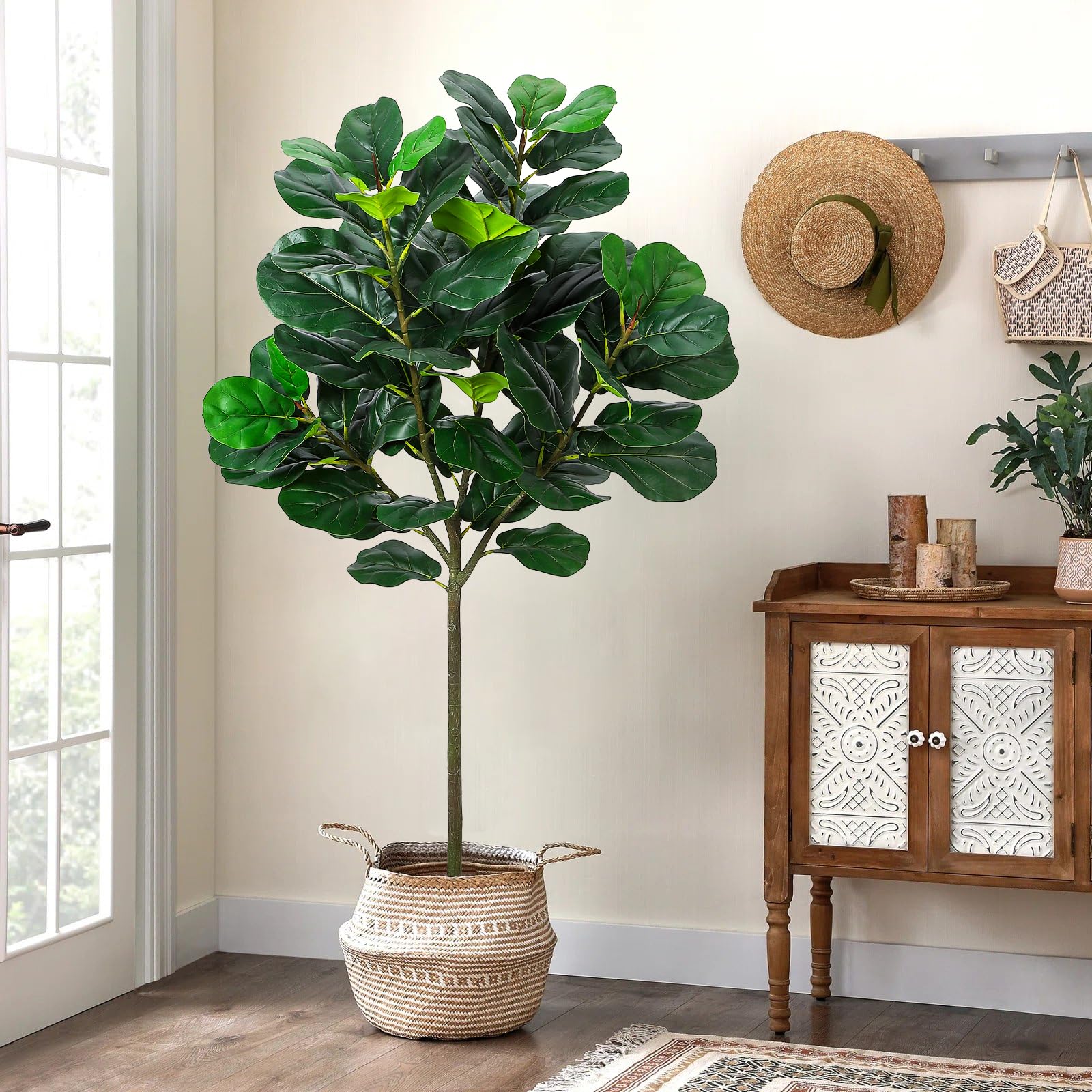 GlowSol 5.2 Ft Artificial Fidd – Ficus Lyrata Tree recenzja i cena