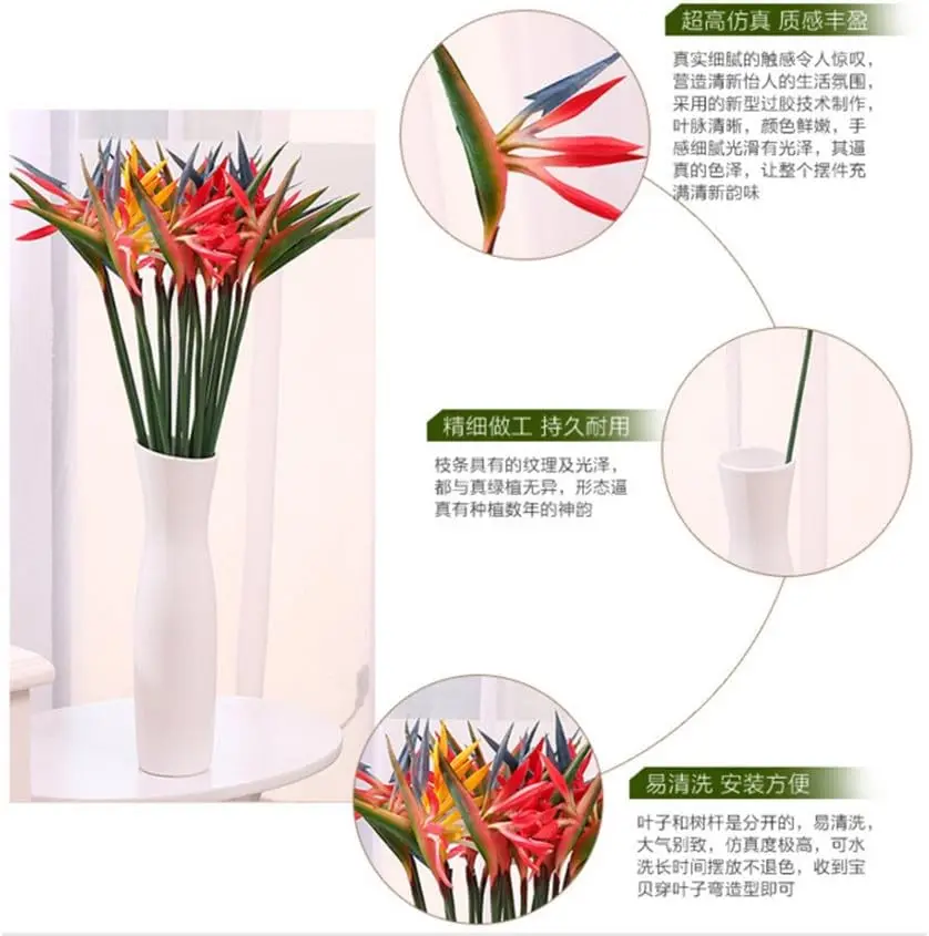 8PCS Artificial Flowers Streli – Bird Paradise Strelitzia recenzja i cena