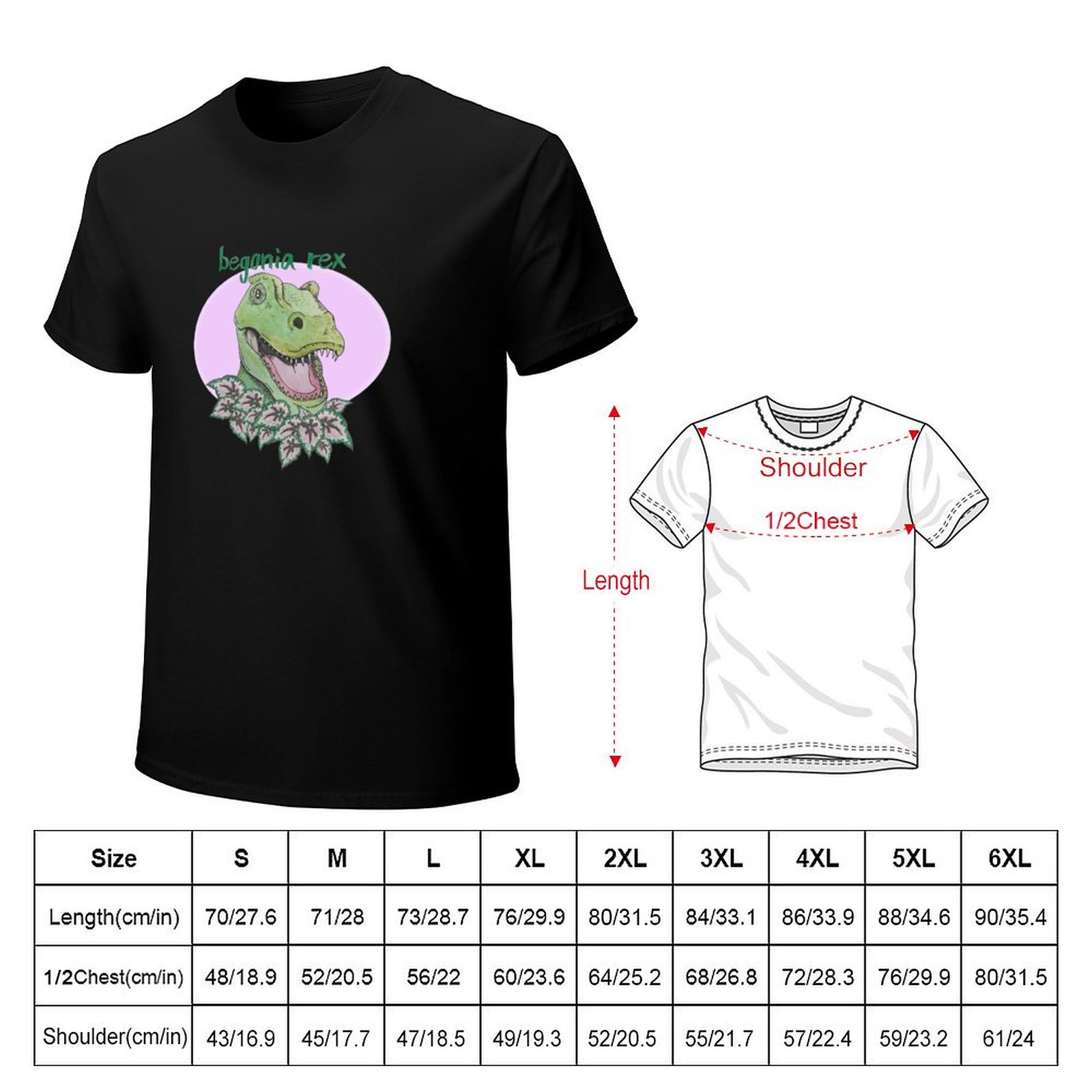 T rex begonia (pink) T-Shirt S – Begonia Rex recenzja i cena
