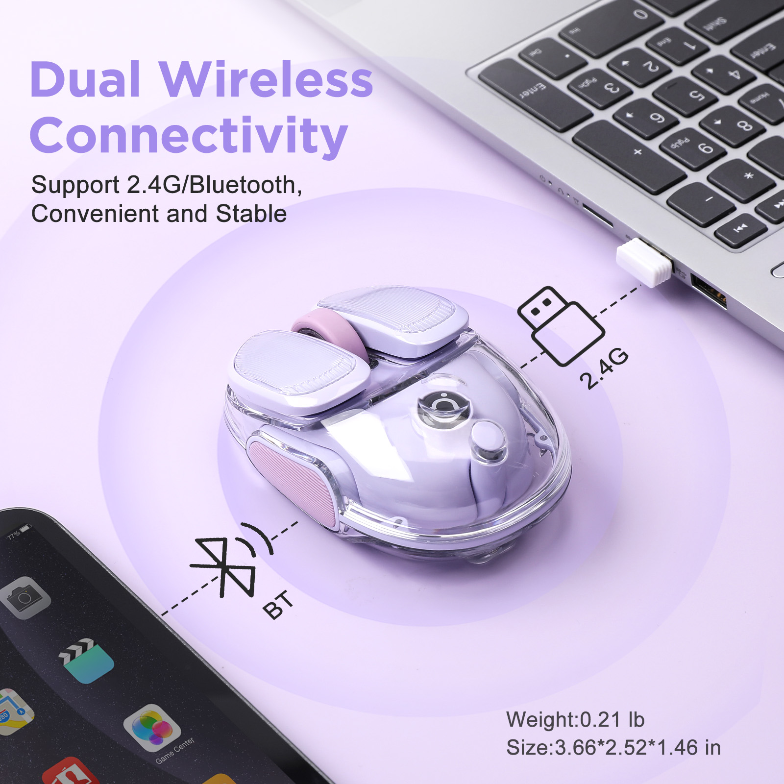 EWEADN Q9 Purple Wireless RGB  – Tradescantia Purple recenzja i cena